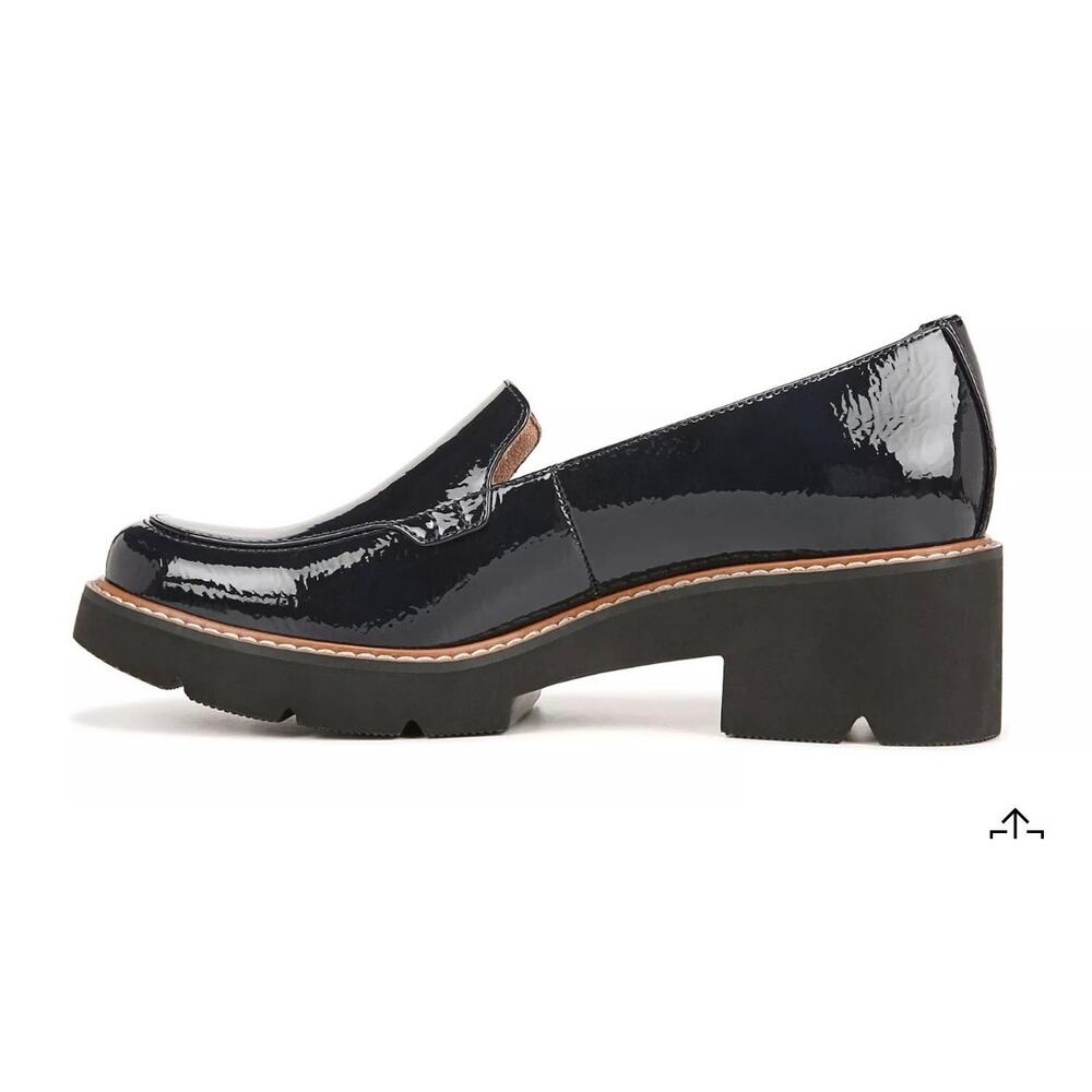 Naturalizer Women's Patent Leather Chunky Heel Loafers in Black